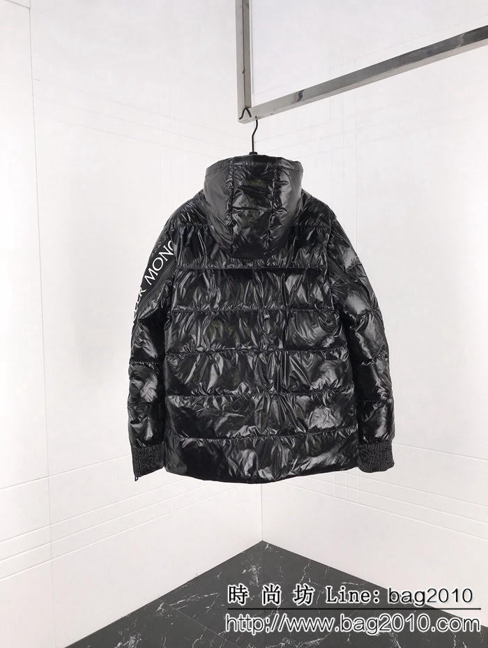 MONCLER蒙口 genius手臂拉鏈字母 黑色 植絨羽絨服 男女同款 ydi1515